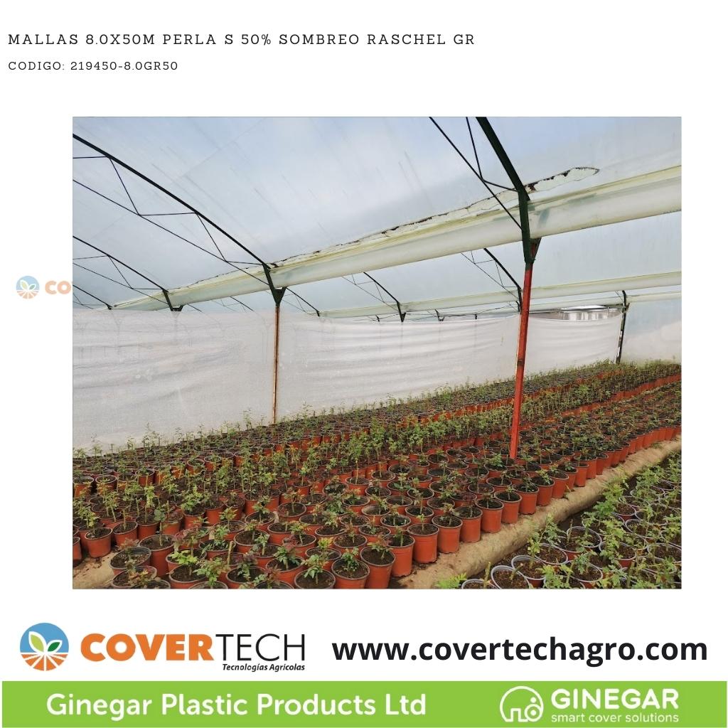 Mallas 8.0x50m Blanca S 50% Sombreo Raschel GR