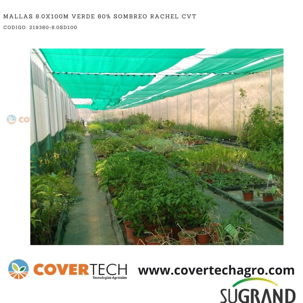Mallas 8.0x100m Verde Oscuro 80% Sombreo Rachel CVT