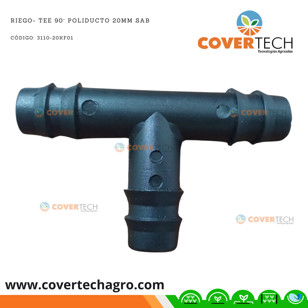 Riego - Tee poliducto 20mm (1/2")