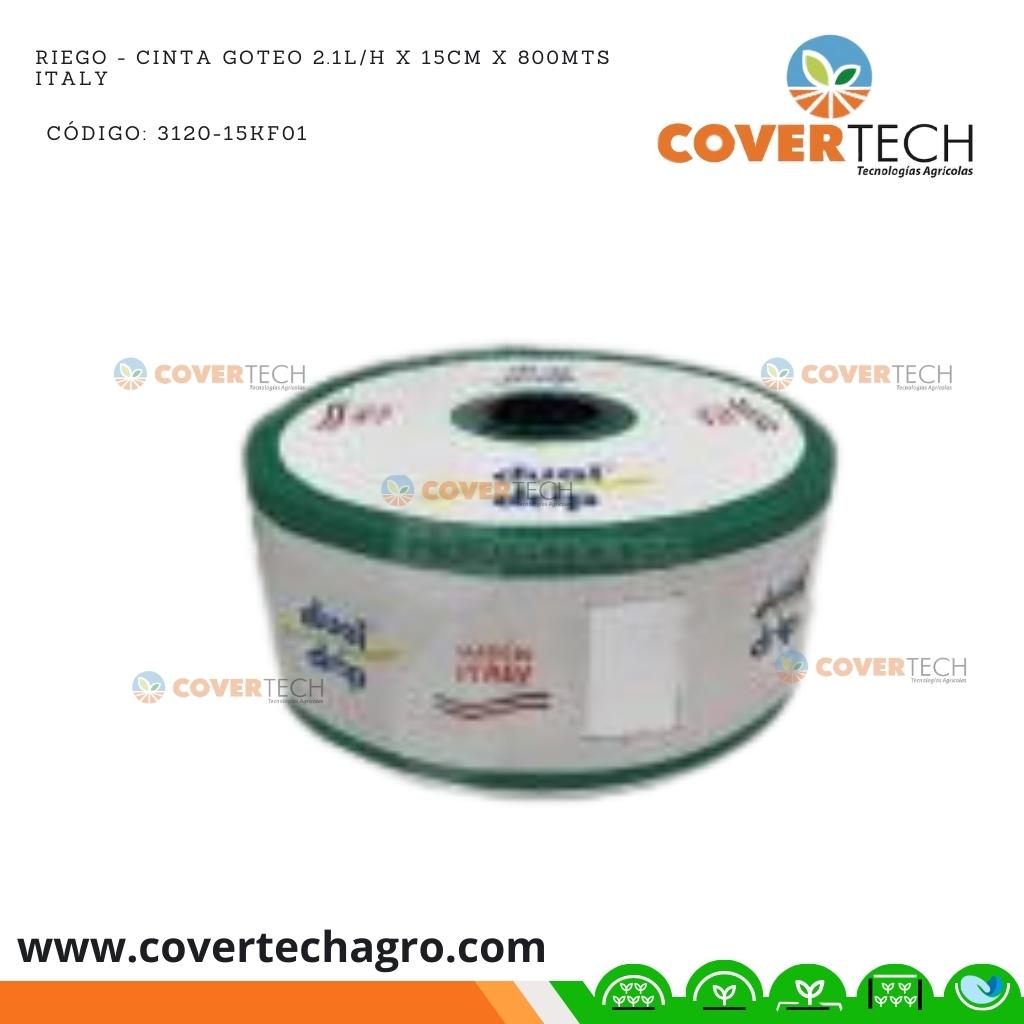 Riego - Cinta goteo 2.1l/h x 15cm x 800mts Italy de pastilla