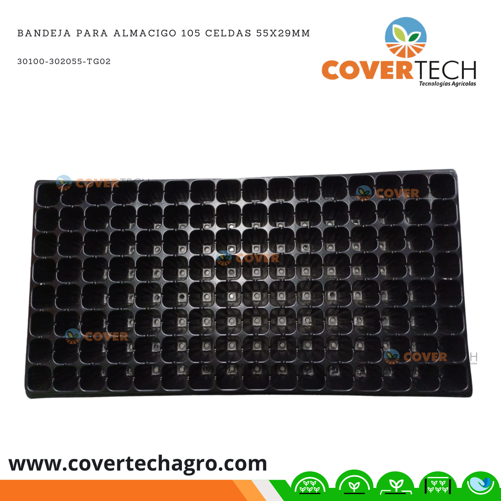 Bandeja para almacigo 105 celdas 55x29mm 155gms
