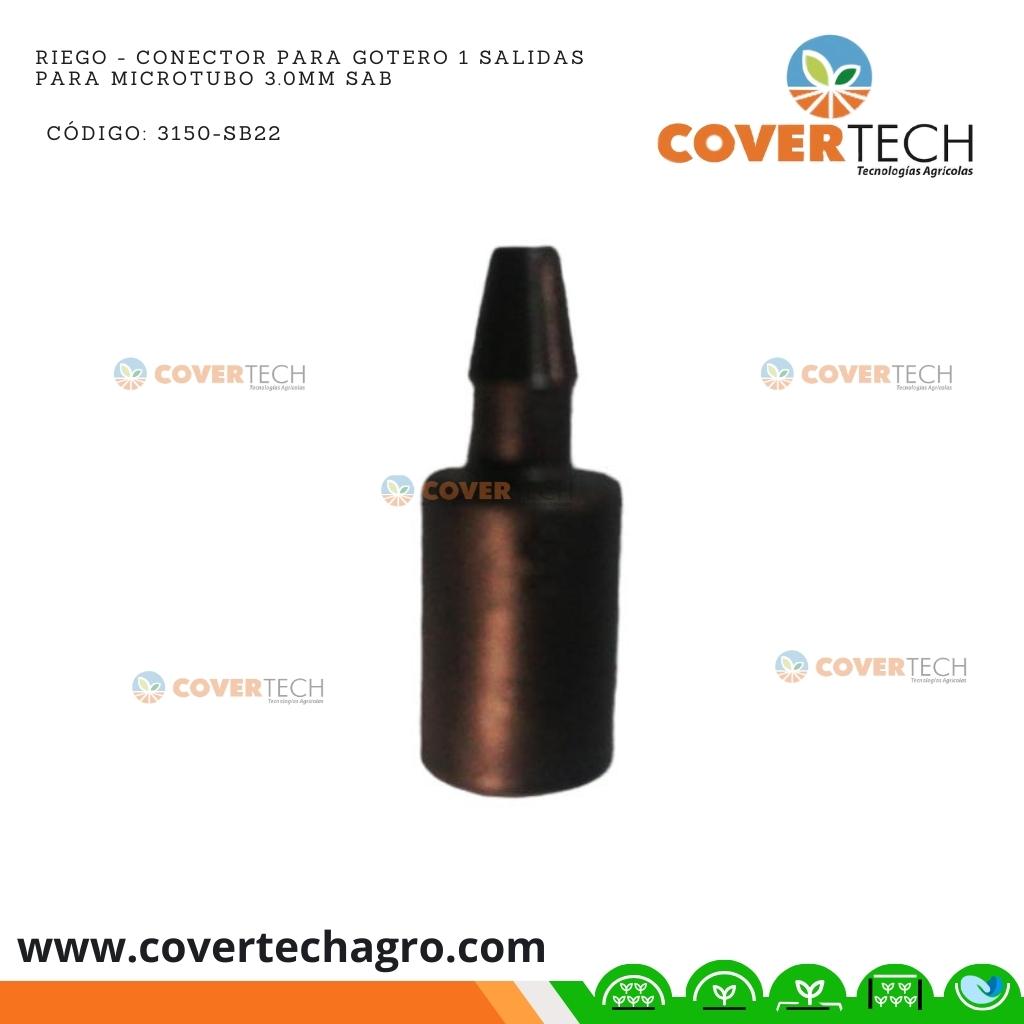  Riego - Conector para gotero 1 salidas para microtubo 3.0mm SAB Italia