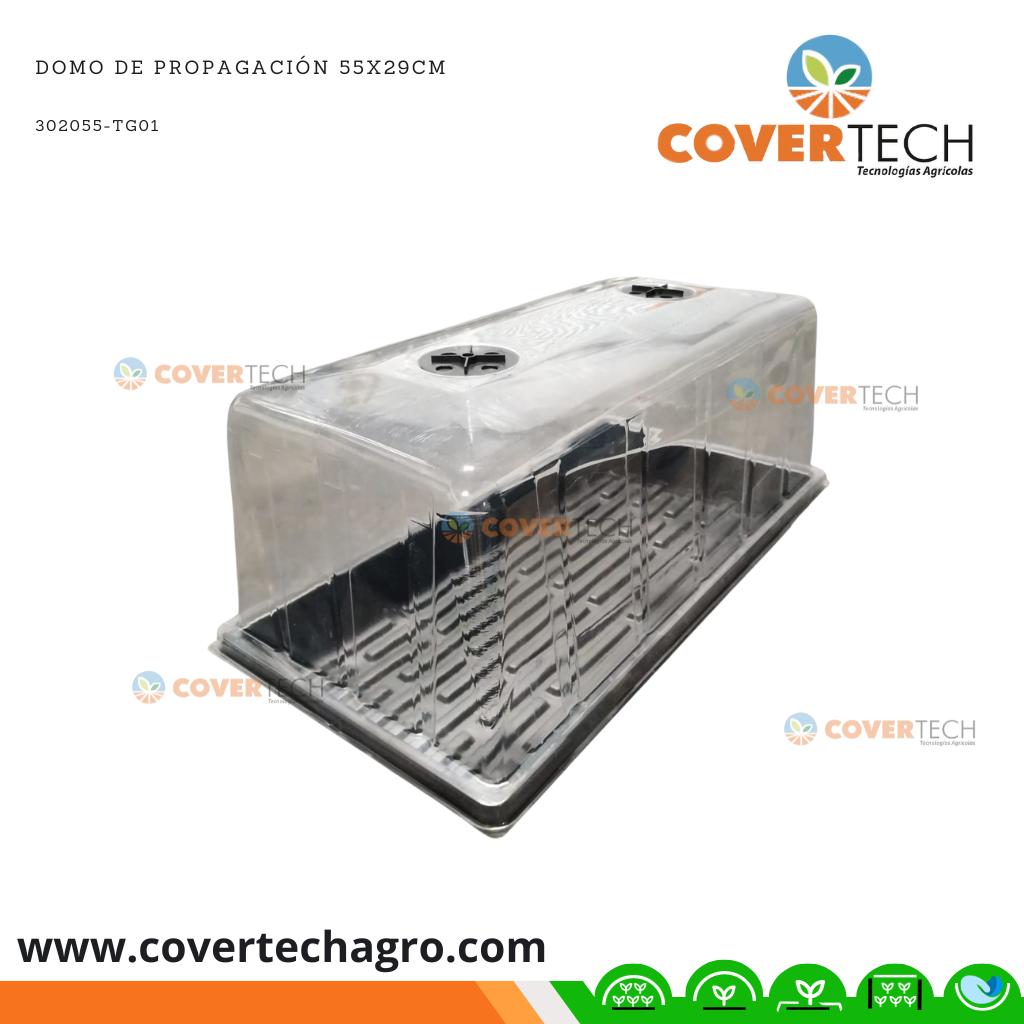Domo de propagacion 55x29cm con contenedor para bandeja de almacigos