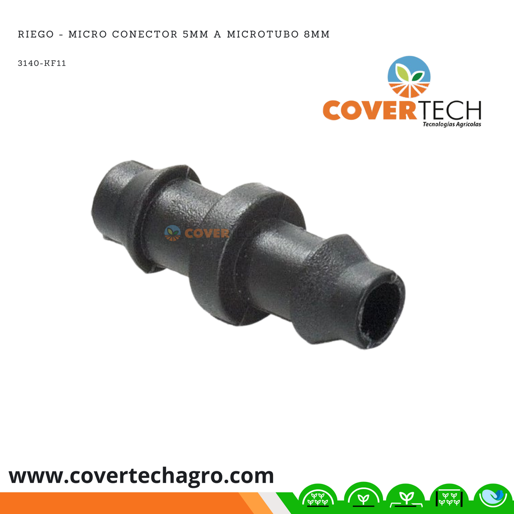 Riego - Micro conector 5mm a microtubo 8mm