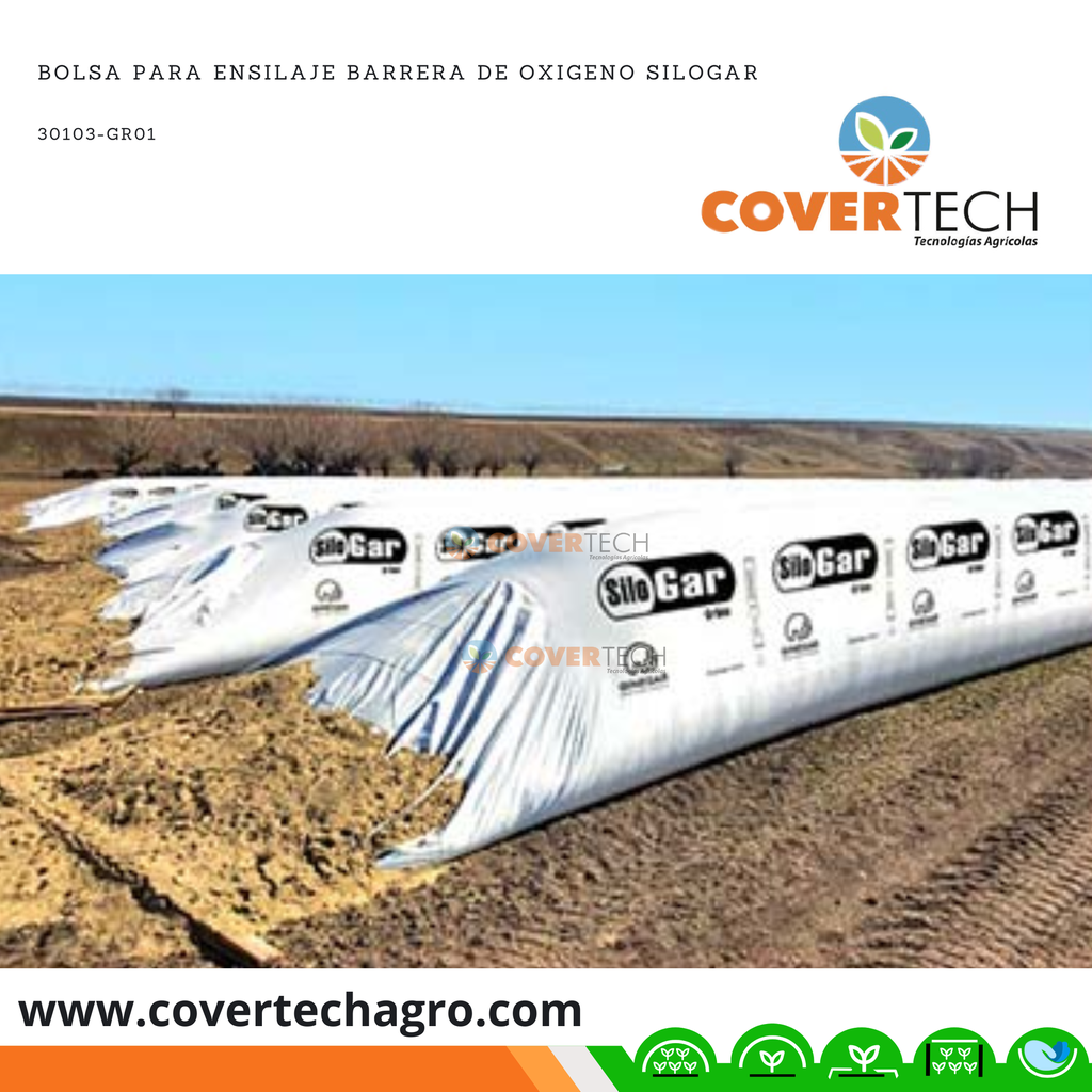 Silo Bolsa SiloGar 2.7m diametro x 60m largo 200mic tubular C903
