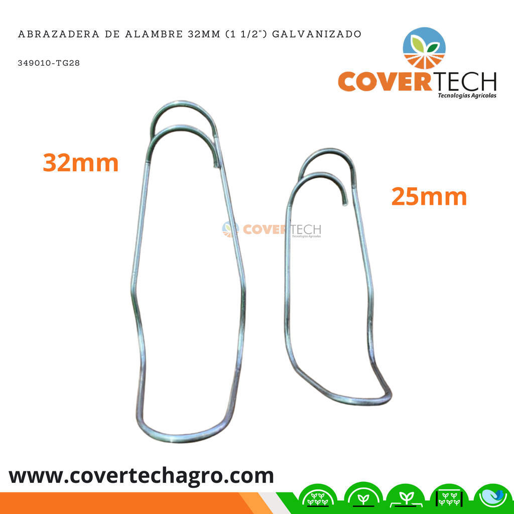 Abrazadera de alambre galvanizado para tubo de 1 a 1 pulgada