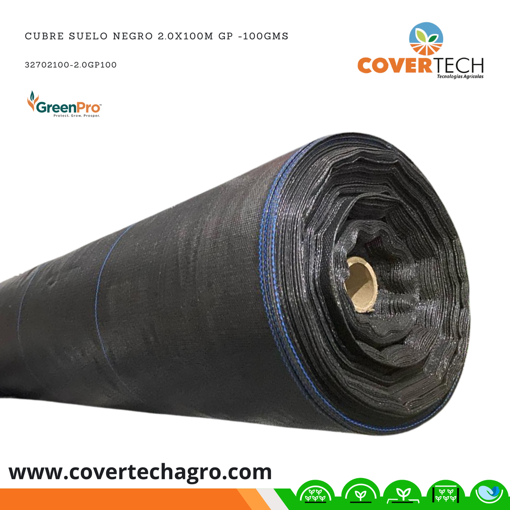 Cubre Suelo Negro 2.0x100m GP -100gms