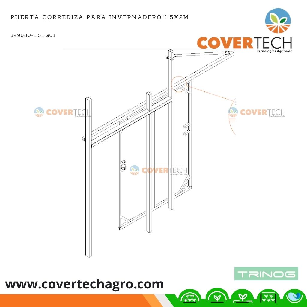 Puerta corrediza para invernadero 1.5x2m (Unidad)