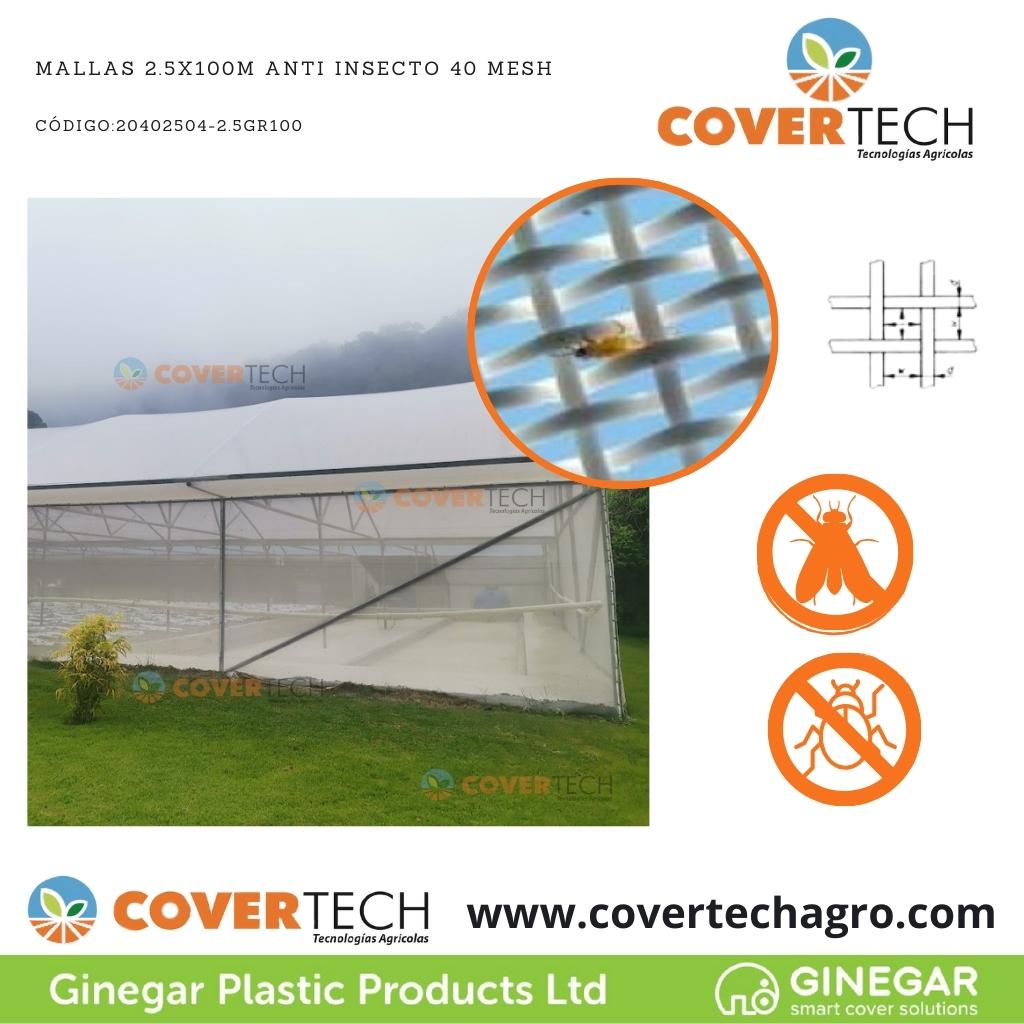  Mallas 2.5x100m Anti Insecto 40 Mesh