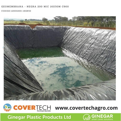 [12900200-16GR50]  Geomembrana - Negra 200Mic (8milesimas) 16x50m C900