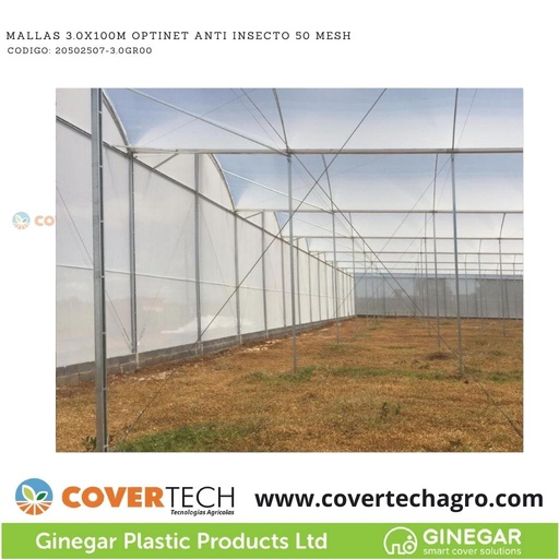 [20502507-3.0GR00]  Mallas 3.0x100m OPTINET Anti Insecto 50 Mesh