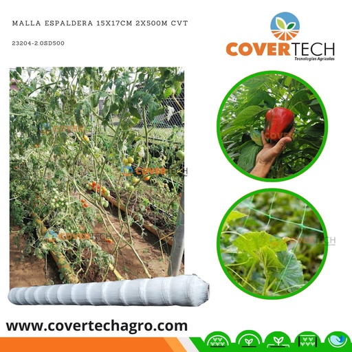 [23204-2.0SD500] Malla Espaldera 15x17cm 2x500m CVT Verde