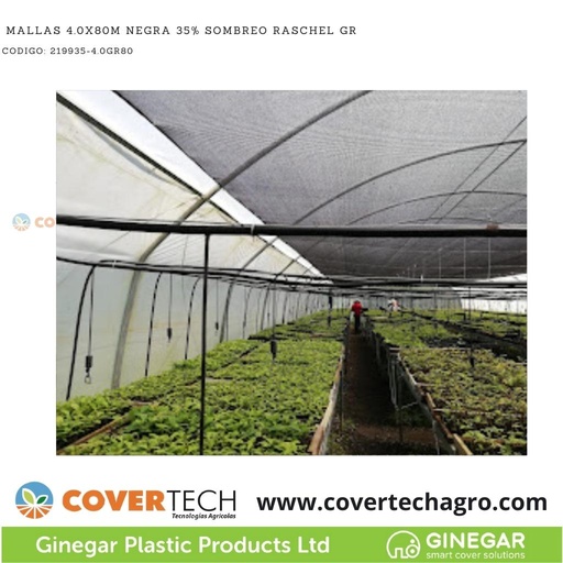 [219935-4.0GR80]  Mallas 4.0x80m Negra 35% Sombreo Raschel GR
