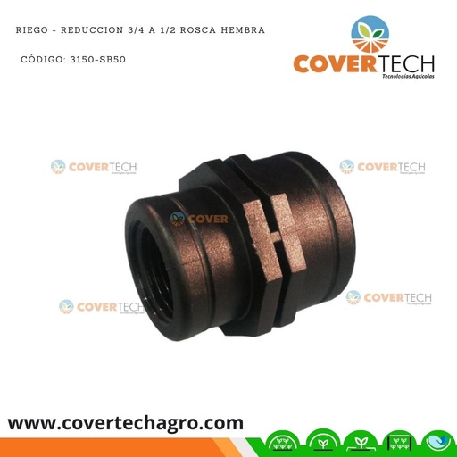 [3150-SB50]  Riego - Reduccion PVC 3/4" a 1/2" rosca hembra SAB Italia