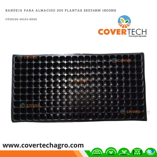 [30103-SD02] Bandeja para almacigo 200 celdas 28x54mm 180gms