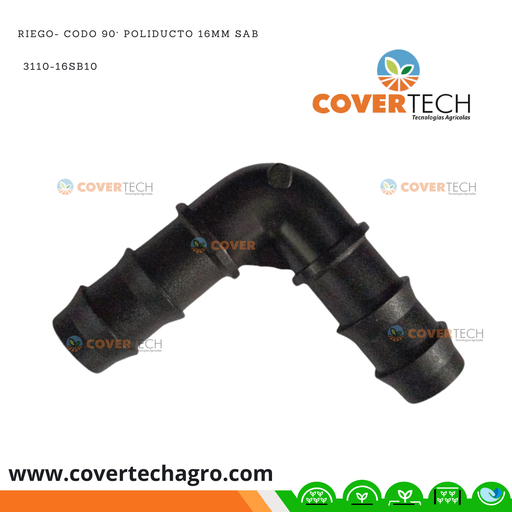 [3110-16SB10] Riego- Codo poliducto 16mm (3/8")  SAB Italia
