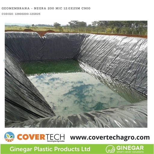 [12301100-4.0CN100] Geomembrana - Negra 100MIC (4 milesimas) 4x100m Covertech