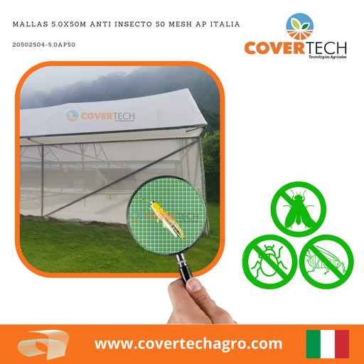 [20502504-5.0AP50] Mallas 5.0x50m Anti Insecto 50 Mesh AP Italia