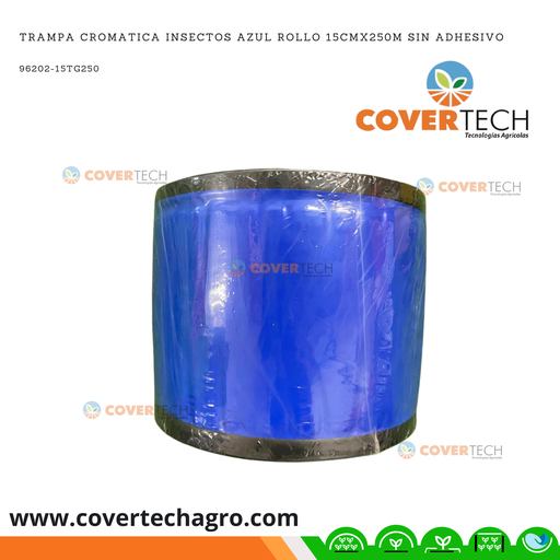 [96202-15TG250] Trampa cromatica insectos Azul Rollo 15cmx250m con adhesivo