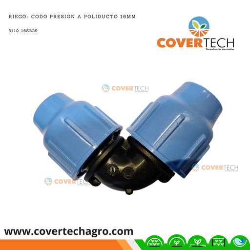 [3110-16SB29] Riego- Codo PRESION poliducto 16mm (3/8") SAB Italia