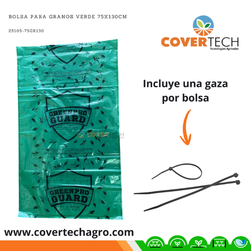 [25105-75GP130] Bolsa hermetica para granos 70Kg 75x130cm con amarra unidad